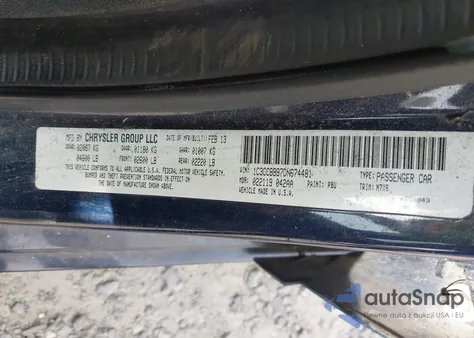 2013 Chrysler 200 Touring из США, поврежденный, VIN 1C3CCBBB7DN674481